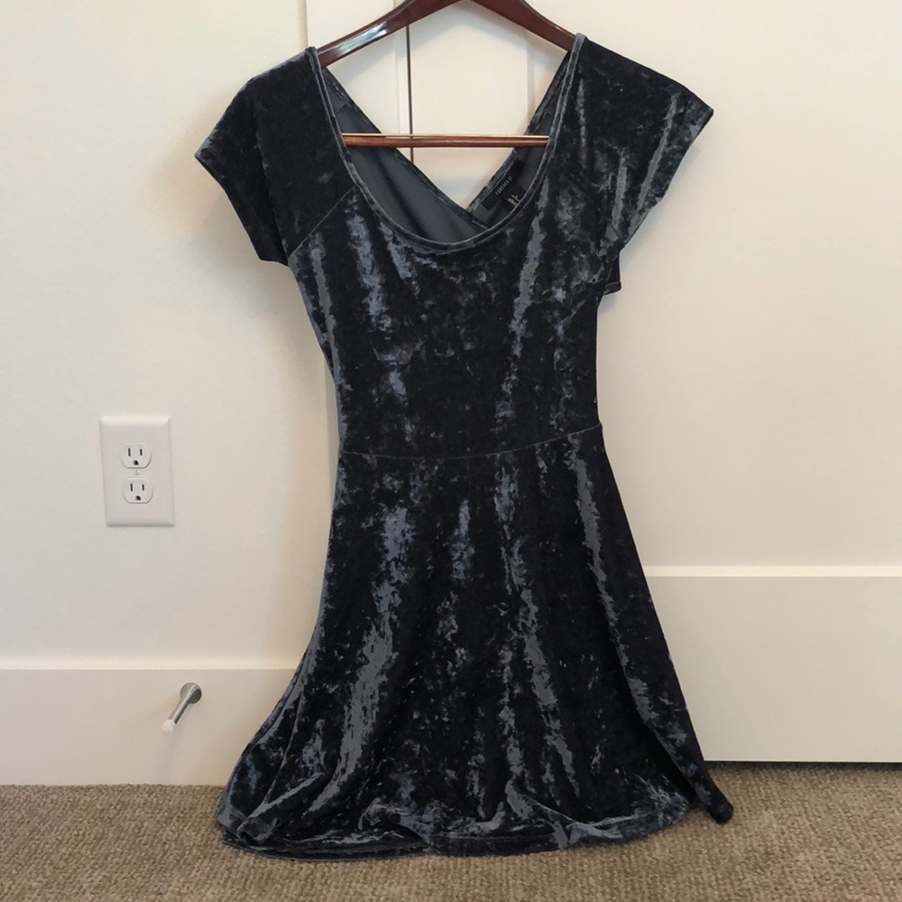 Crushed velvet tee shirt dress